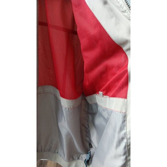 Large Men's Logan Hill Jacket Beige With Red Accents Windbreaker Coat - Picture 8 of 16
